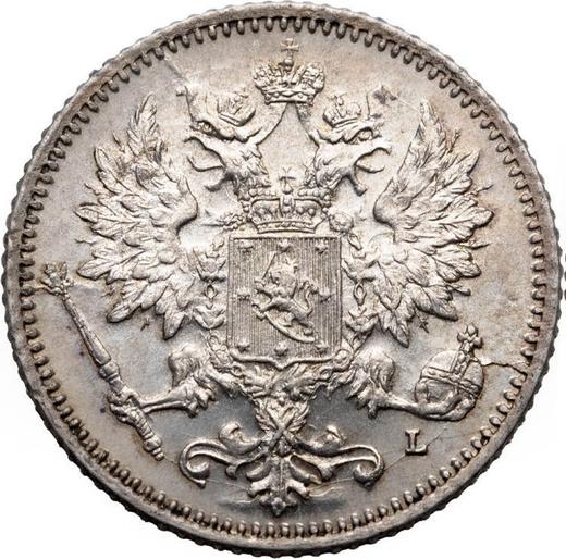 Аверс монеты - 25 пенни 1897 года L - цена серебряной монеты - Финляндия, Великое княжество