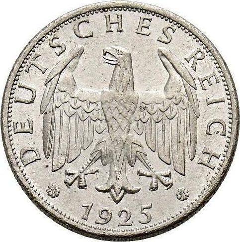 Аверс монеты - 2 рейхсмарки 1925 года G - цена серебряной монеты - Германия, Bеймарская республика