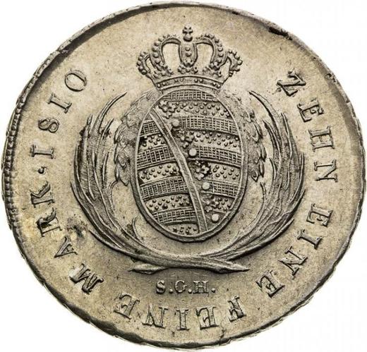 Reverso Tálero 1810 S.G.H. - valor de la moneda de plata - Sajonia, Federico Augusto I