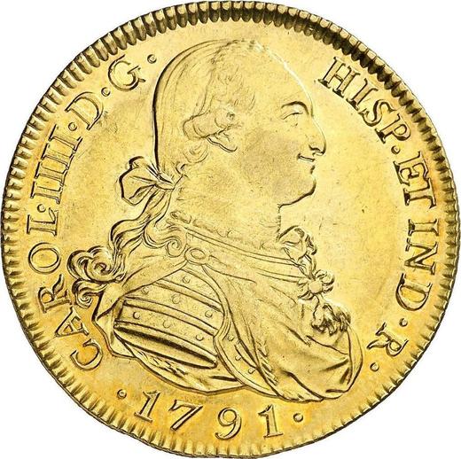 Аверс монеты - 8 эскудо 1791 года S C - цена золотой монеты - Испания, Карл IV