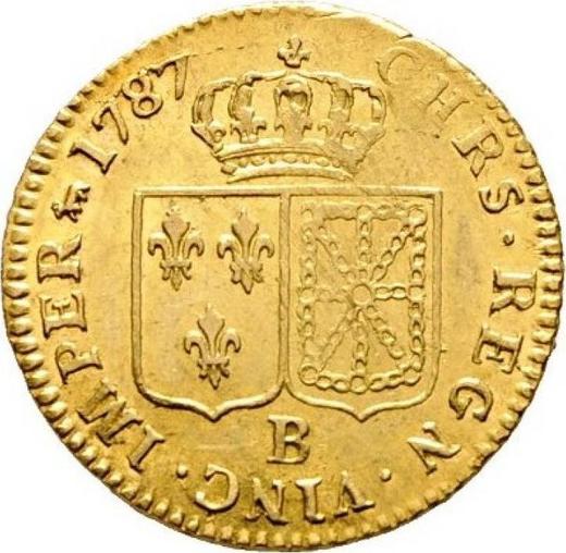 Reverse Louis d'Or 1787 B Rouen - France, Louis XVI