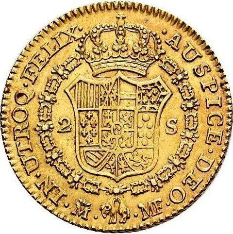 Reverse 2 Escudos 1788 M MF - Gold Coin Value - Spain, Charles IV