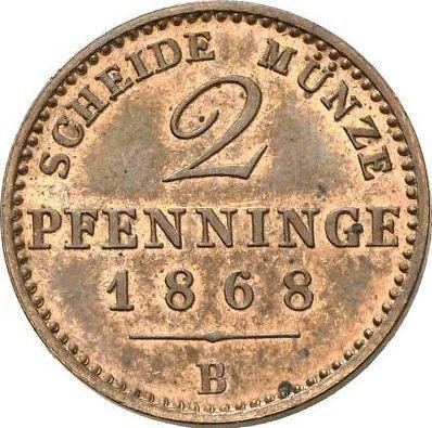 Rewers monety - 2 fenigi 1868 B - cena  monety - Prusy, Wilhelm I