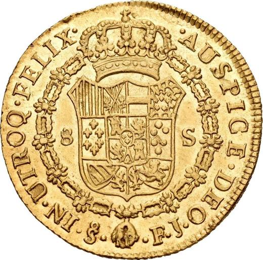 Reverso 8 escudos 1804 So FJ - valor de la moneda de oro - Chile, Carlos IV