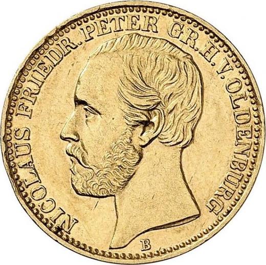 Awers monety - 10 marek 1874 B "Oldenburg" - cena złotej monety - Niemcy, Cesarstwo Niemieckie
