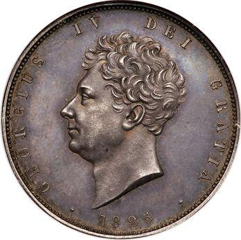 Аверс монеты - 1/2 кроны (Полукрона) 1825 года Гладкий гурт - цена серебряной монеты - Великобритания, Георг IV