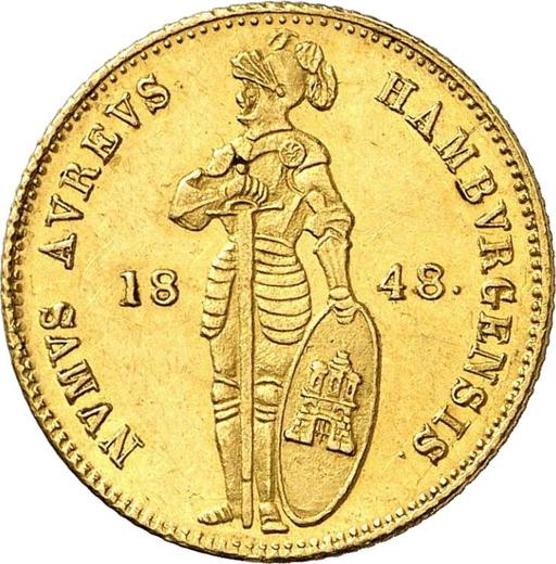 Аверс монеты - Дукат 1848 года - цена  монеты - Гамбург, Вольный город