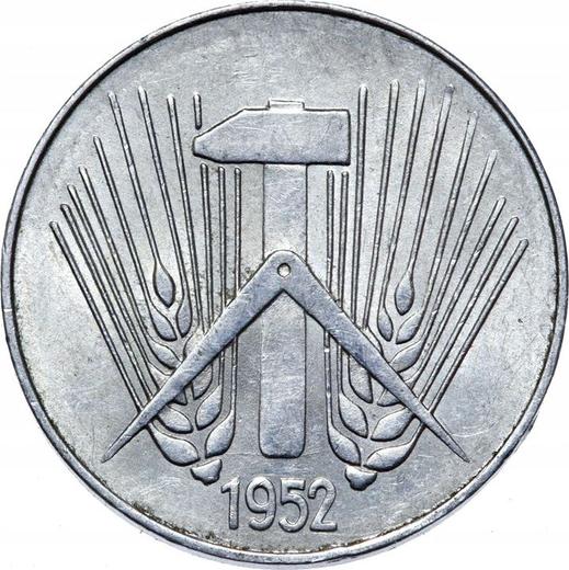 Реверс монеты - 10 пфеннигов 1952 года E - цена  монеты - Германия, ГДР