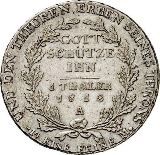 Reverso Tálero 1812 A "Visita del rey a la casa de moneda" - valor de la moneda de plata - Prusia, Federico Guillermo III
