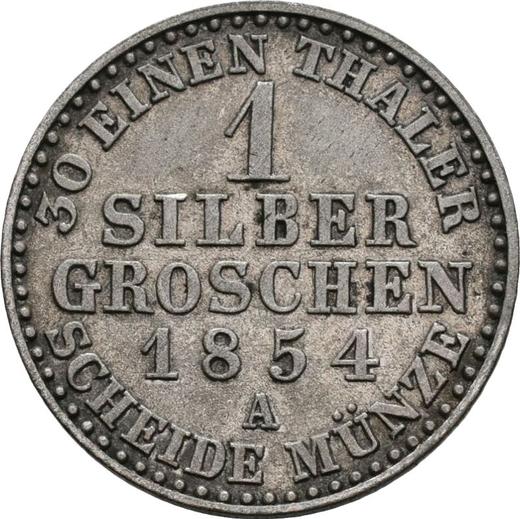 Реверс монеты - 1 серебряный грош 1854 года A - цена серебряной монеты - Пруссия, Фридрих Вильгельм IV