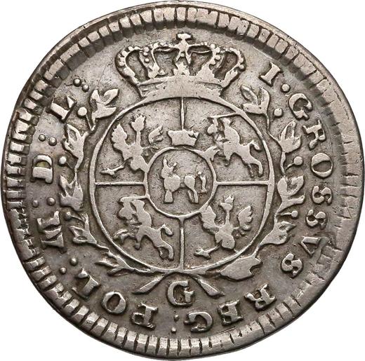 Реверс монеты - 1 грош 1767 года G G - прописная - цена  монеты - Польша, Станислав II Август