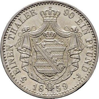 Rewers monety - 1/3 talara 1859 F - cena srebrnej monety - Saksonia-Albertyna, Jan