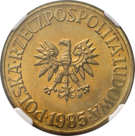 Anverso 5 eslotis 1985 MW - valor de la moneda  - Polonia, República Popular