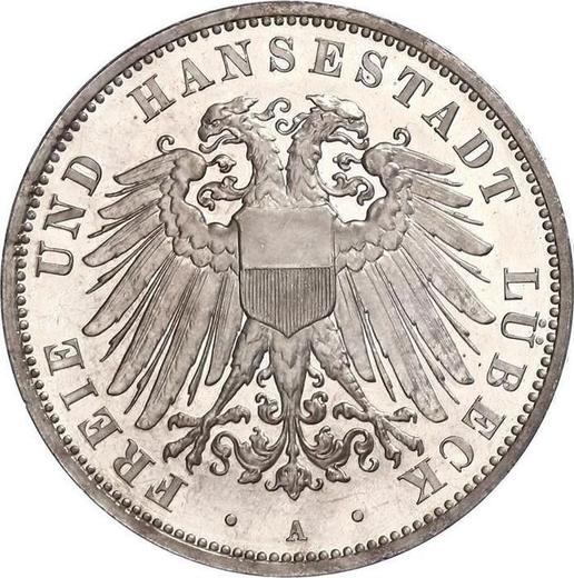 Аверс монеты - 3 марки 1914 года A "Любек" - цена серебряной монеты - Германия, Германская Империя