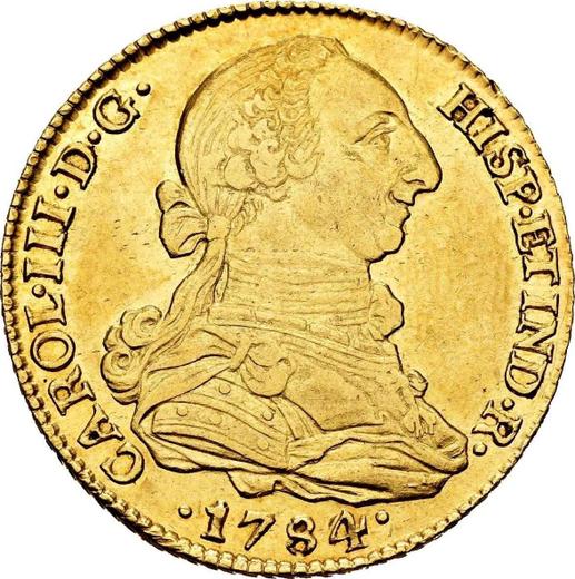 Awers monety - 4 escudo 1784 S C - cena złotej monety - Hiszpania, Karol III