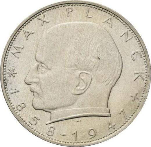 Anverso 2 marcos 1963 F "Max Planck" - valor de la moneda  - Alemania, RFA