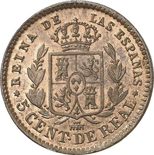 Реверс монеты - 5 сентимо реал 1864 года - цена  монеты - Испания, Изабелла II