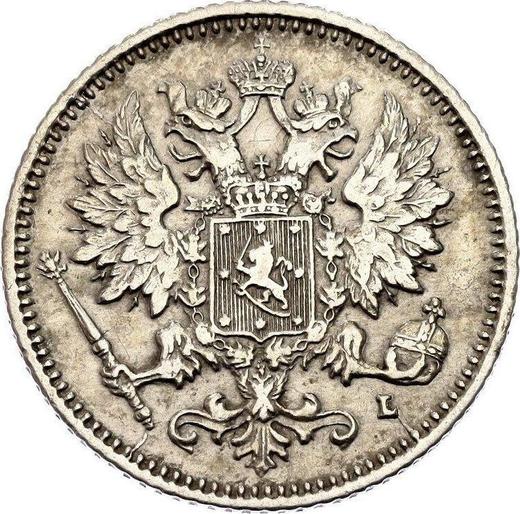 Аверс монеты - 25 пенни 1894 года L - цена серебряной монеты - Финляндия, Великое княжество