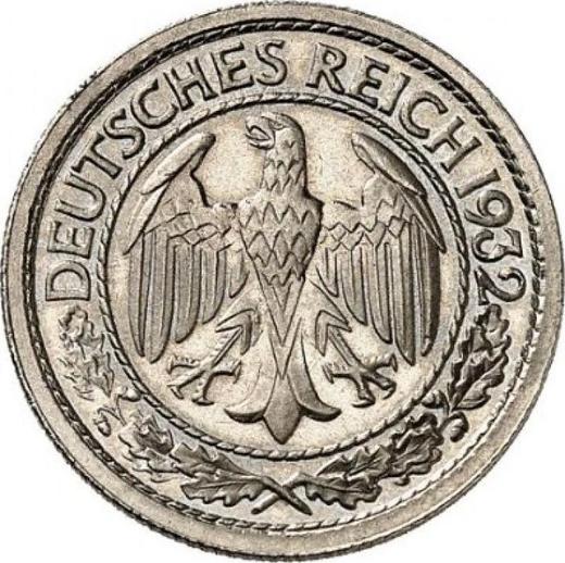 Аверс монеты - 50 рейхспфеннигов 1932 года G - цена  монеты - Германия, Bеймарская республика