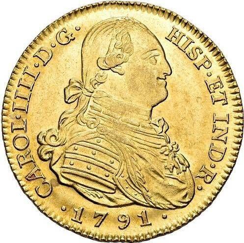 Avers 4 Escudos 1791 M MF - Goldmünze Wert - Spanien, Karl IV