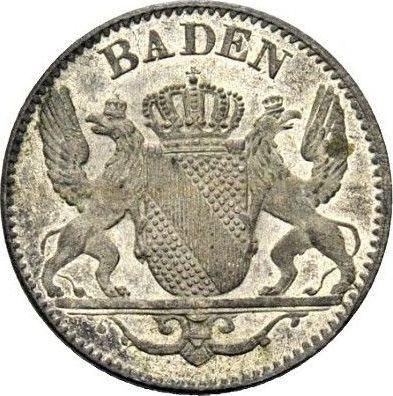 Awers monety - 3 krajcary 1850 - cena srebrnej monety - Badenia, Leopold