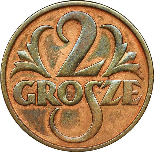 Реверс монеты - 2 гроша 1930 года WJ - цена  монеты - Польша, II Республика