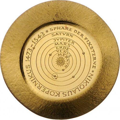 Аверс монеты - 5 марок 1973 года J "Коперник" Золото - цена золотой монеты - Германия, ФРГ