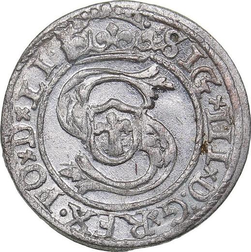 Аверс монеты - Шеляг 1599 года "Рига" - цена серебряной монеты - Польша, Сигизмунд III Ваза