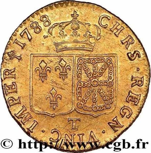 Reverse Louis d'Or 1788 T Nantes - France, Louis XVI