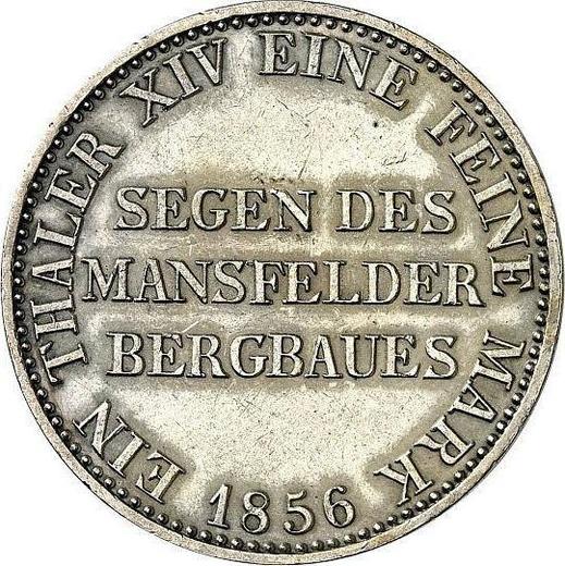 Reverso Tálero 1856 A "Minero" - valor de la moneda de plata - Prusia, Federico Guillermo IV