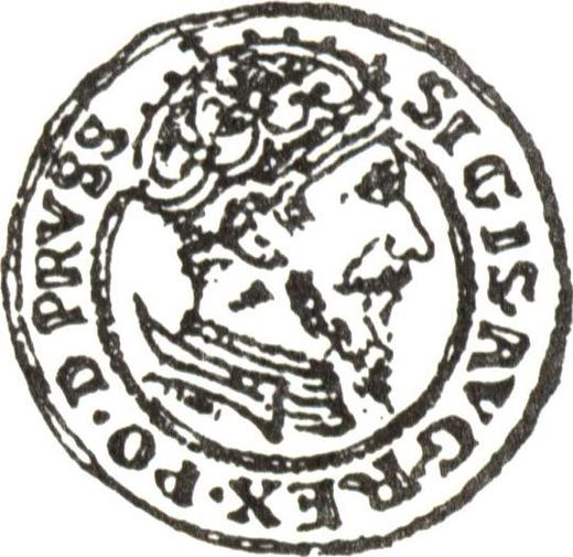Аверс монеты - Дукат 1557 года "Гданьск" - цена золотой монеты - Польша, Сигизмунд II Август