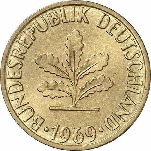 Reverso 5 Pfennige 1969 D - valor de la moneda  - Alemania, RFA