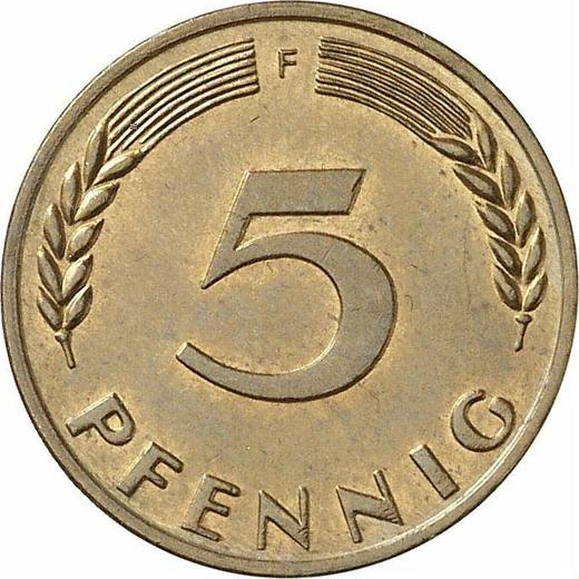 Аверс монеты - 5 пфеннигов 1968 года F - цена  монеты - Германия, ФРГ