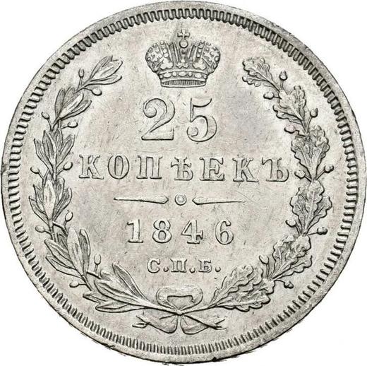 Rewers monety - 25 kopiejek 1846 СПБ ПА "Orzeł 1845-1847" - cena srebrnej monety - Rosja, Mikołaj I
