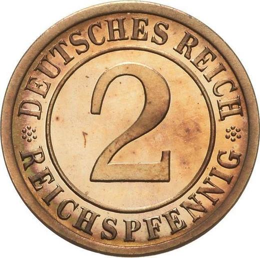 Аверс монеты - 2 рейхспфеннига 1936 года E - цена  монеты - Германия, Bеймарская республика