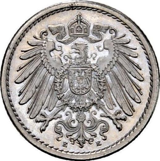 Reverso 5 Pfennige 1915 E "Tipo 1915-1922" - valor de la moneda  - Alemania, Imperio alemán