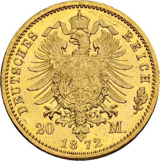 Реверс монеты - 20 марок 1872 года B "Пруссия" - цена золотой монеты - Германия, Германская Империя