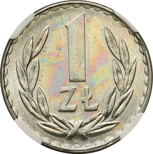 Реверс монеты - 1 злотый 1980 года MW - цена  монеты - Польша, Народная Республика