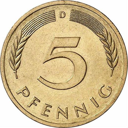 Аверс монеты - 5 пфеннигов 1983 года D - цена  монеты - Германия, ФРГ