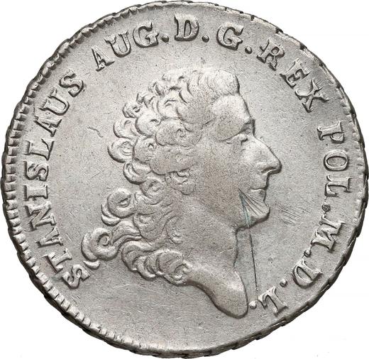 Аверс монеты - Двузлотовка (8 грошей) 1771 года IS - цена серебряной монеты - Польша, Станислав II Август