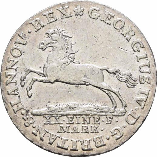 Awers monety - 16 gute groschen 1820 - cena srebrnej monety - Hanower, Jerzy IV