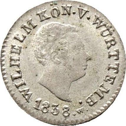 Obverse Kreuzer 1838 W - Silver Coin Value - Württemberg, William I