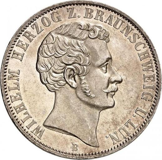 Аверс монеты - Талер 1866 года B - цена серебряной монеты - Брауншвейг-Вольфенбюттель, Вильгельм
