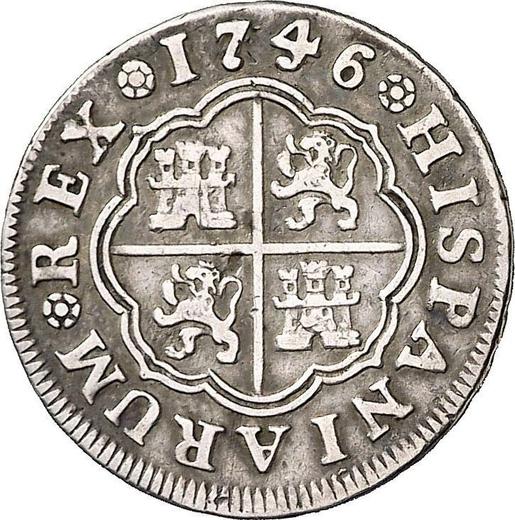 Реверс монеты - 1 реал 1746 года M AJ - цена серебряной монеты - Испания, Фердинанд VI