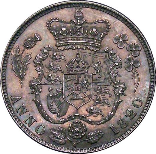 Rewers monety - Próba 6 pensow 1820 - cena srebrnej monety - Wielka Brytania, Jerzy IV