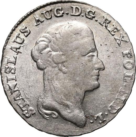 Аверс монеты - Двузлотовка (8 грошей) 1792 года MV - цена серебряной монеты - Польша, Станислав II Август