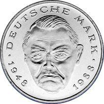 Obverse 2 Mark 1996 A "Ludwig Erhard" -  Coin Value - Germany, FRG