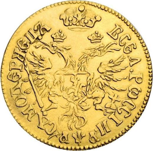 Reverso Chervonetz doble ҂АΨА (1701) - valor de la moneda de oro - Rusia, Pedro I