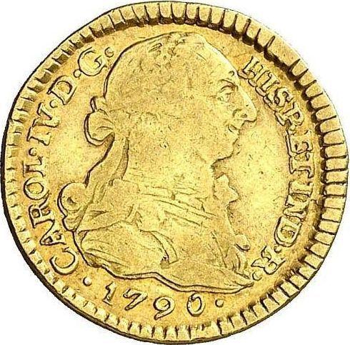 Anverso 1 escudo 1790 P SF - valor de la moneda de oro - Colombia, Carlos IV