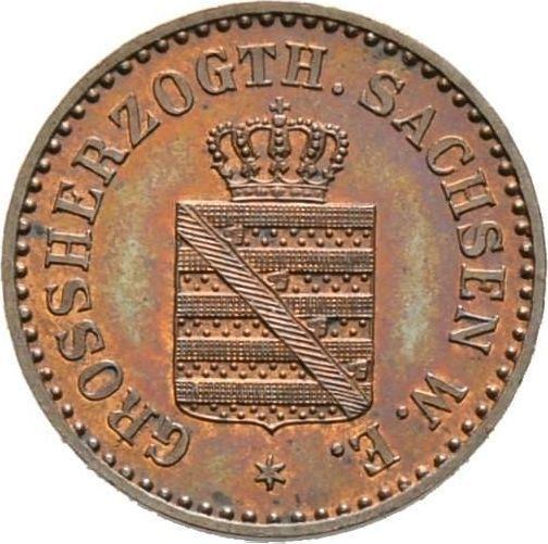 Аверс монеты - 1 пфенниг 1858 года A - цена  монеты - Саксен-Веймар-Эйзенах, Карл Александр